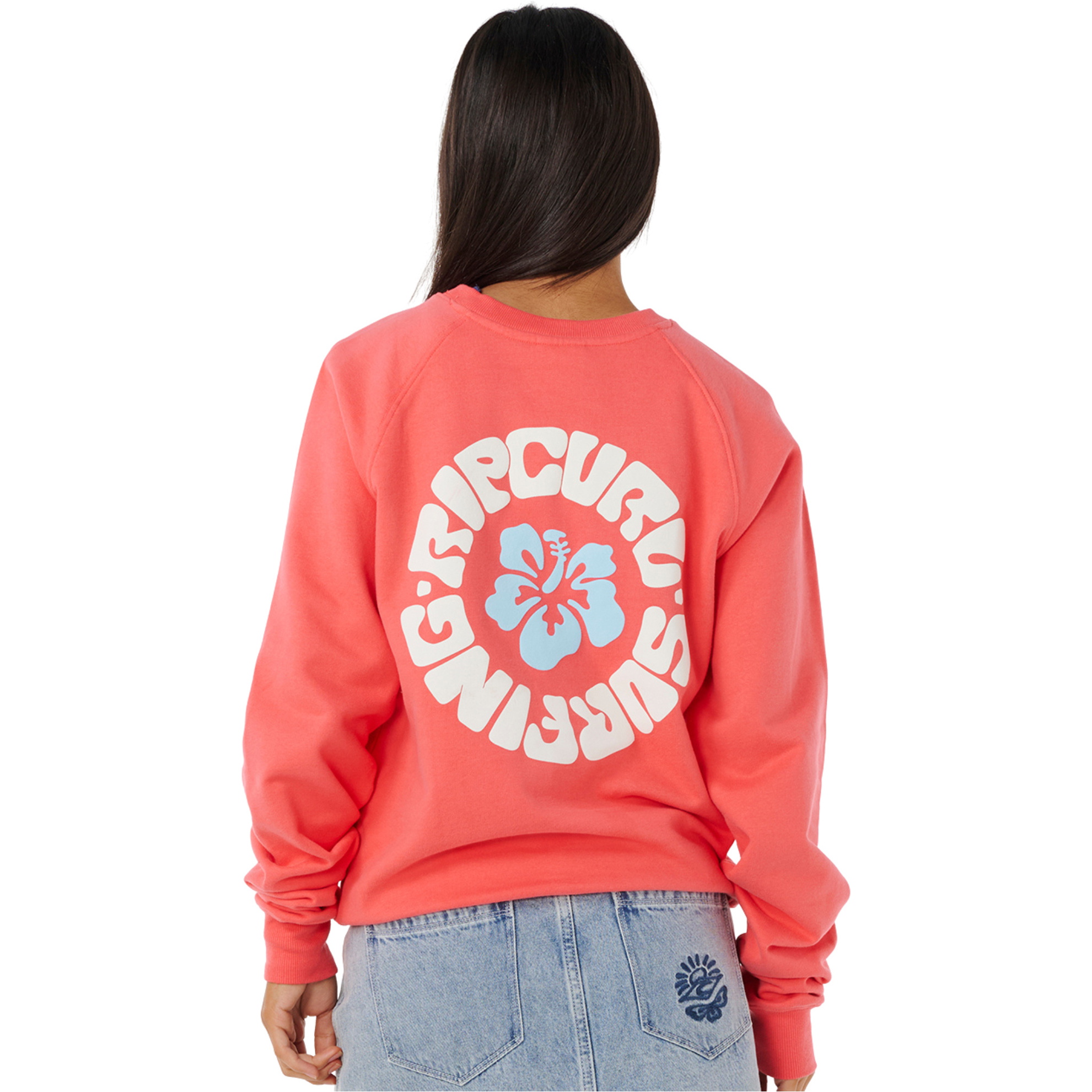 2025 Rip Curl Womens Luxe Surf Raglan Relaxed Crew 0ARWFL - Watermelon
